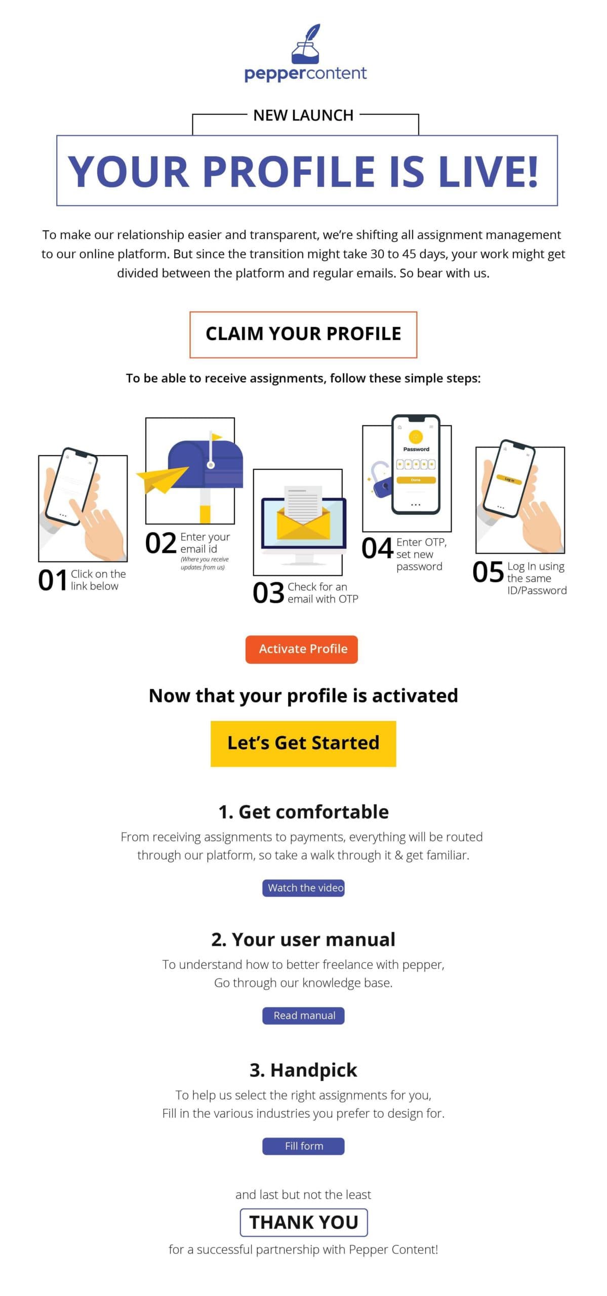 Activate your profile