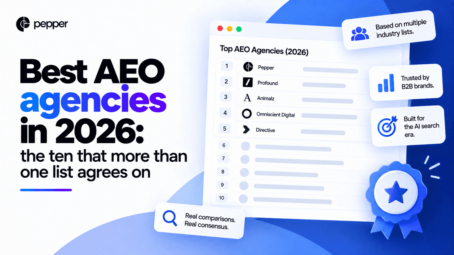Best AEO agencies in 2026: the ten that more than one list agrees on