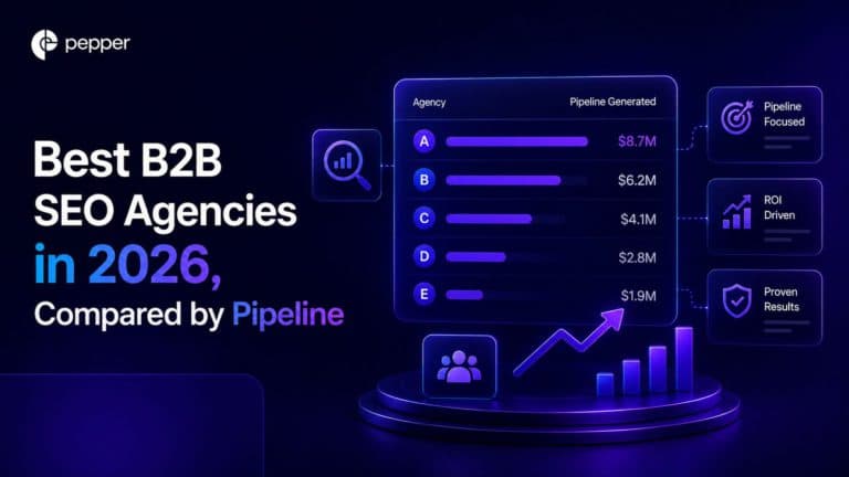 Illustration of a B2B marketing team reviewing organic pipeline attribution and AI search visibility on a dashboard