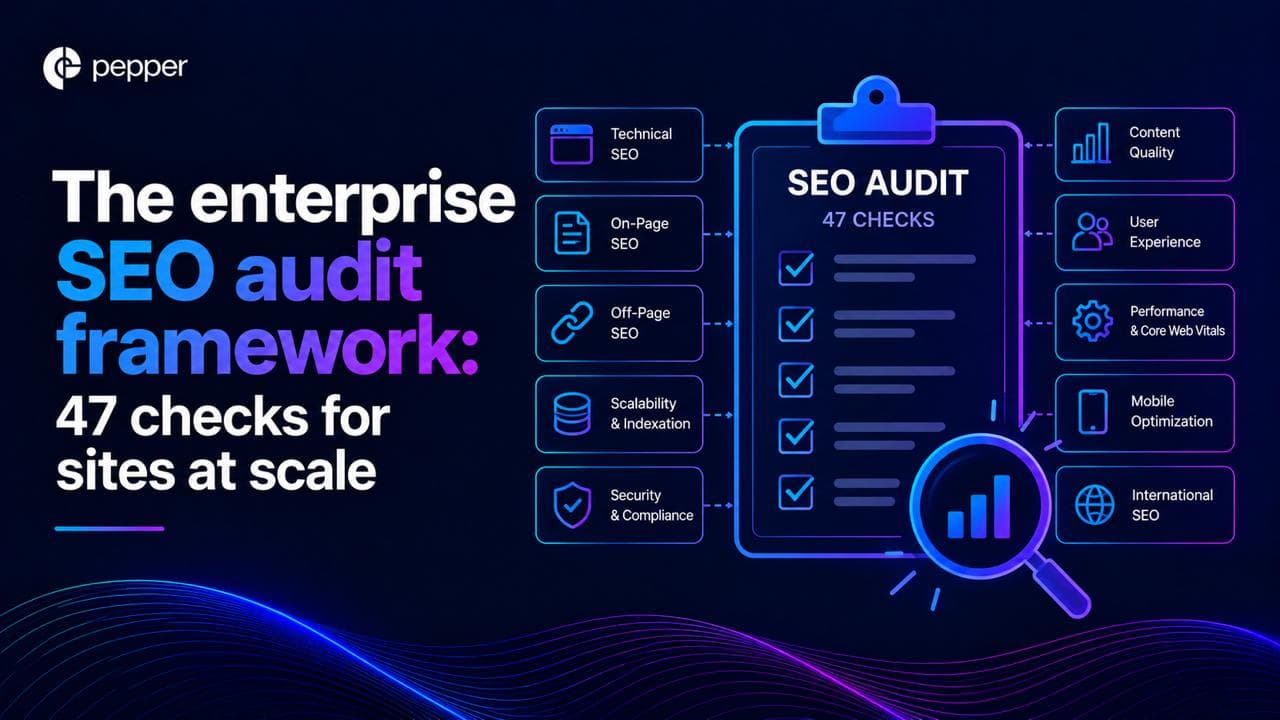 The enterprise SEO audit framework: 47 checks for sites at scale