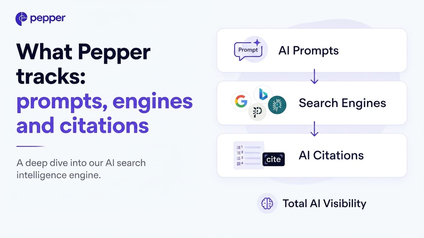What Pepper tracks: prompts, engines and citations