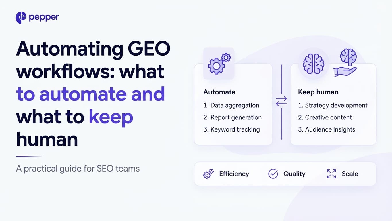 Automating GEO workflows: what to automate and what to keep human